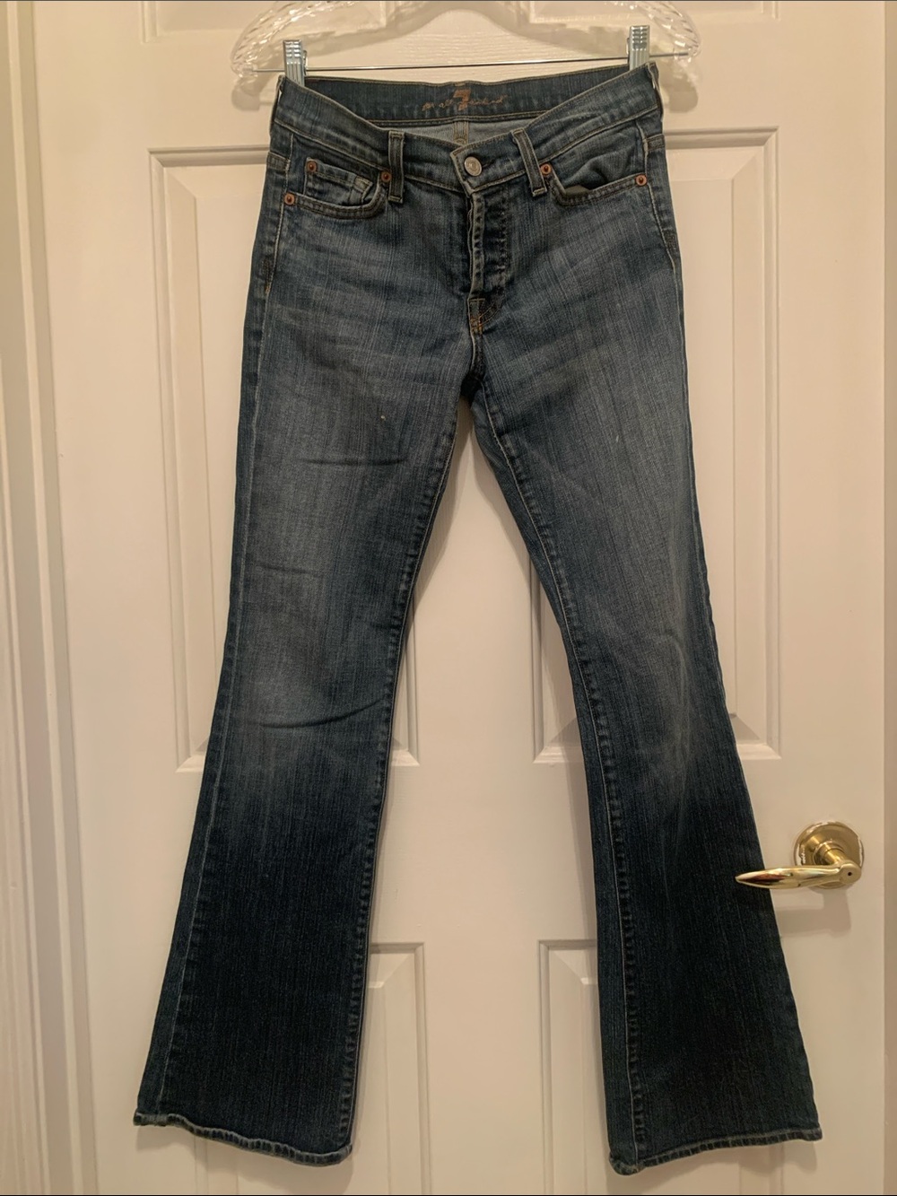 7 For All Mankind Dark Blue Flare Jeans